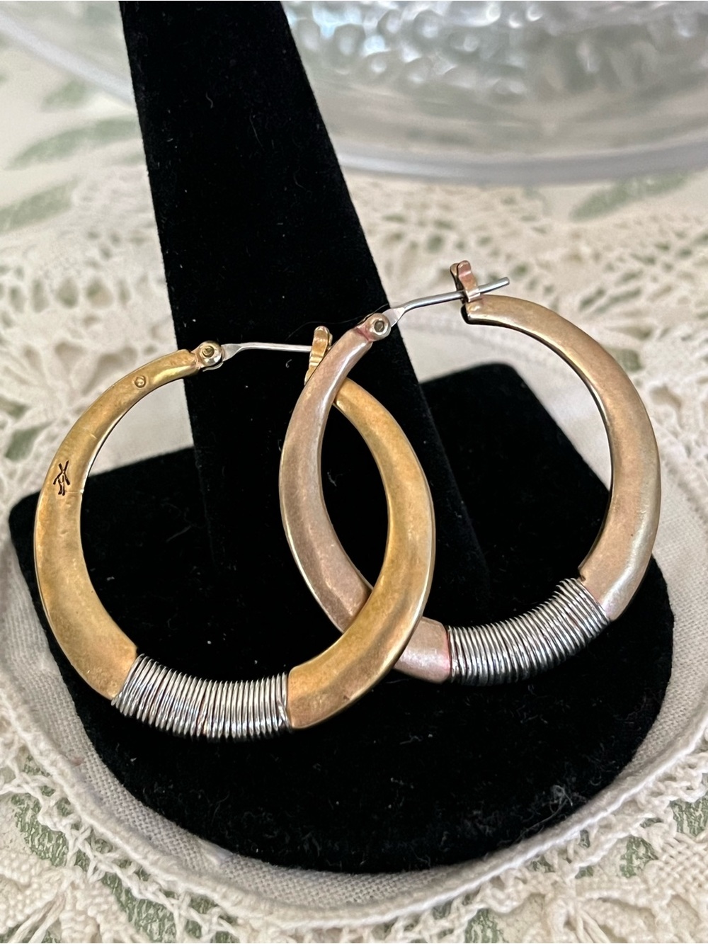 Kenneth Cole New York Mixed Metal Hoop Earrings Gold Silver Versatile